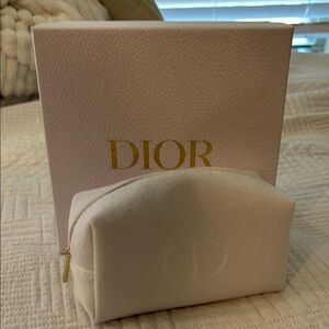 Dior White Cosmetic Pouch with Box